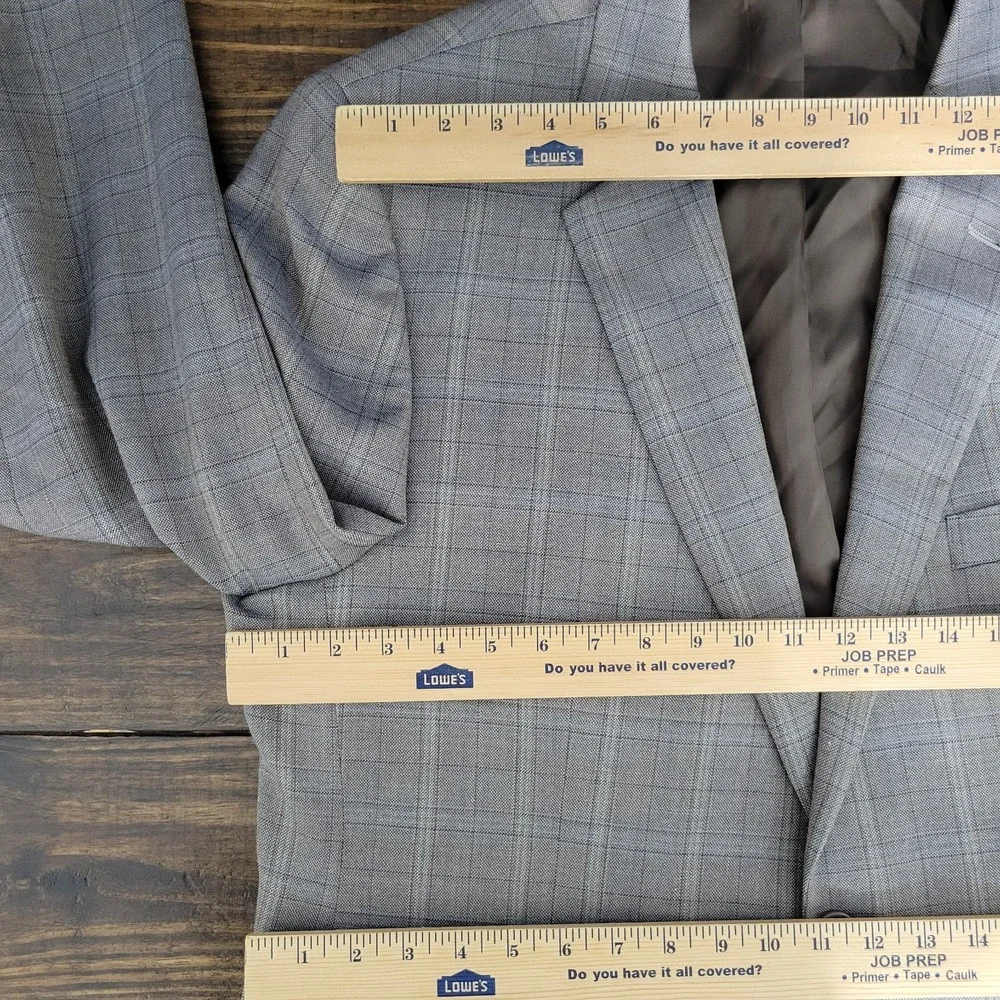 Joseph Feiss Men's Sport Coat Blazer Two Button Brown Plaid‎ Wool Classic 46R